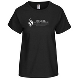 T-shirt femme manches courtes avec logo Réveil pour la moisson Coutures latérales profilées pour une coupe féminine